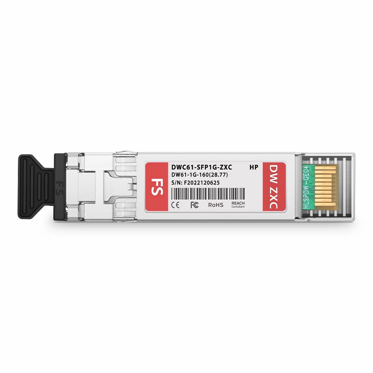 HPE C61 DWDM-SFP1G-28.77-160 Compatible SFP 1000BASE-DWDM 1528.77nm 100GHz 160km DOM Duplex LC/UPC SMF Optical Transceiver Module for Transmission