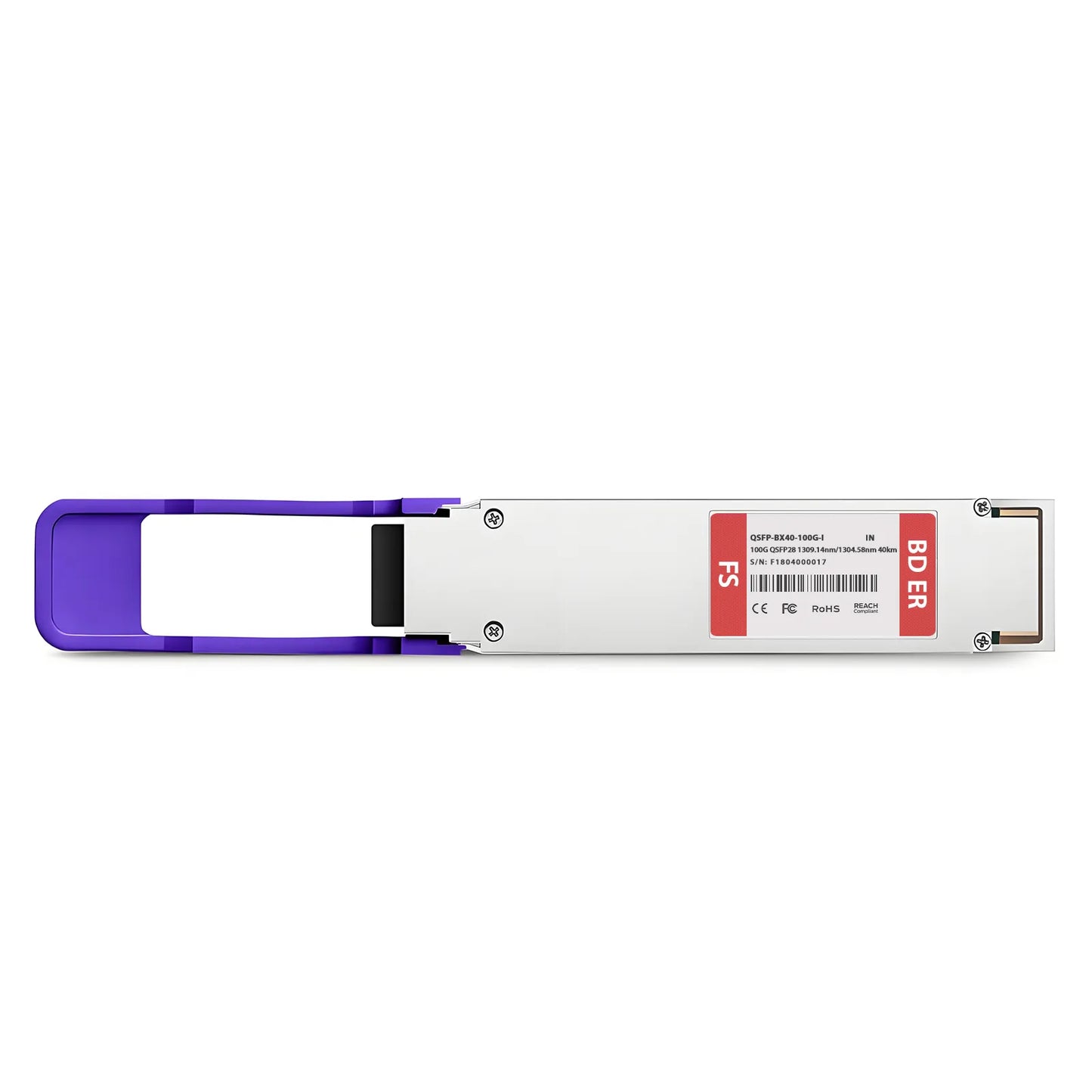 Intel Compatible 100GBASE-BX40-D QSFP28 BiDi 4 x 25G NRZ 1309.14nm-TX/1304.58nm-RX 40km DOM Simplex LC/APC SMF Optical Transceiver Module (Industrial)