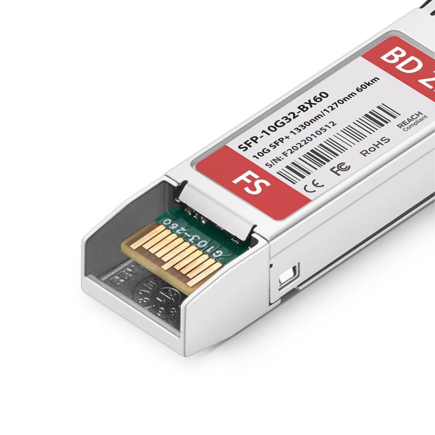Cisco Compatible 10GBASE-BX60-D BiDi SFP+ 1330nm-TX/1270nm-RX 60km DOM Simplex LC/UPC SMF Optical Transceiver Module
