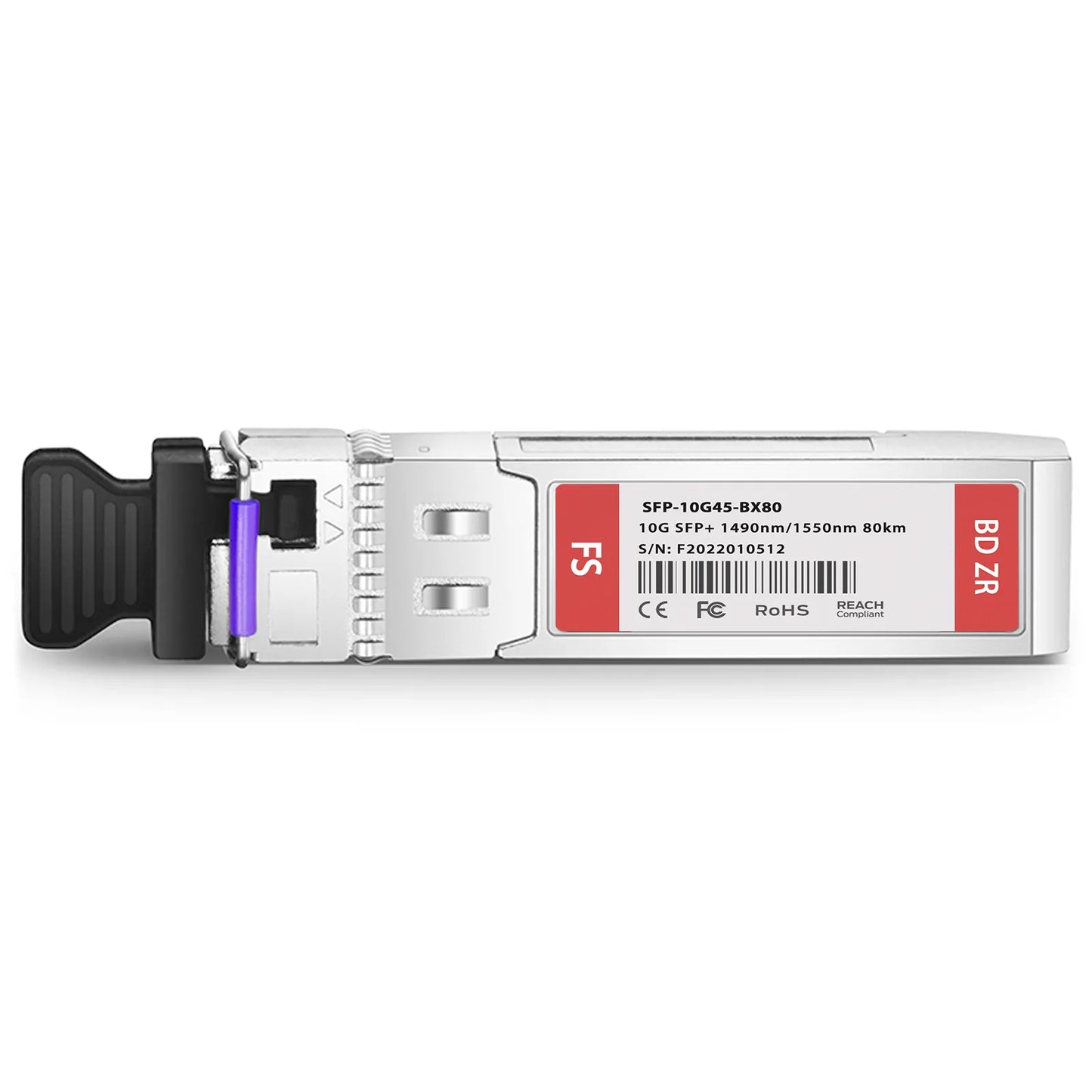 Cisco Compatible 10GBASE-BX80-U BiDi SFP+ 1490nm-TX/1550nm-RX 80km DOM Simplex LC/UPC SMF Optical Transceiver Module