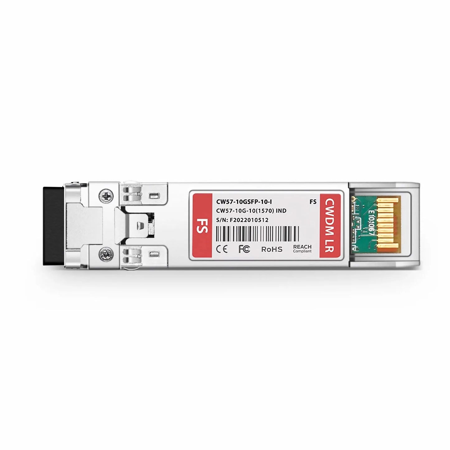 SFP+ 10G CWDM 1570nm 10km DOM Duplex LC/UPC SMF Optical Transceiver Module for Transmission for FS Switches (Industrial)