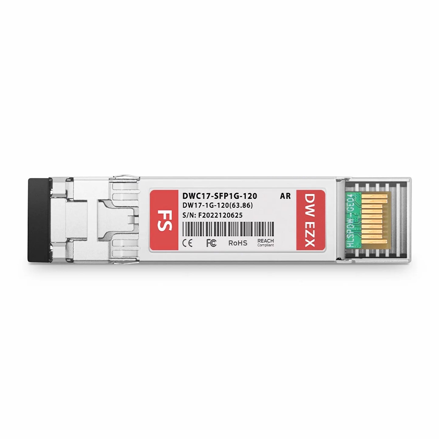 HPE Aruba C17 Compatible SFP 1000BASE-DWDM 1563.86nm 100GHz 120km DOM Duplex LC/UPC SMF Optical Transceiver Module for Transmission