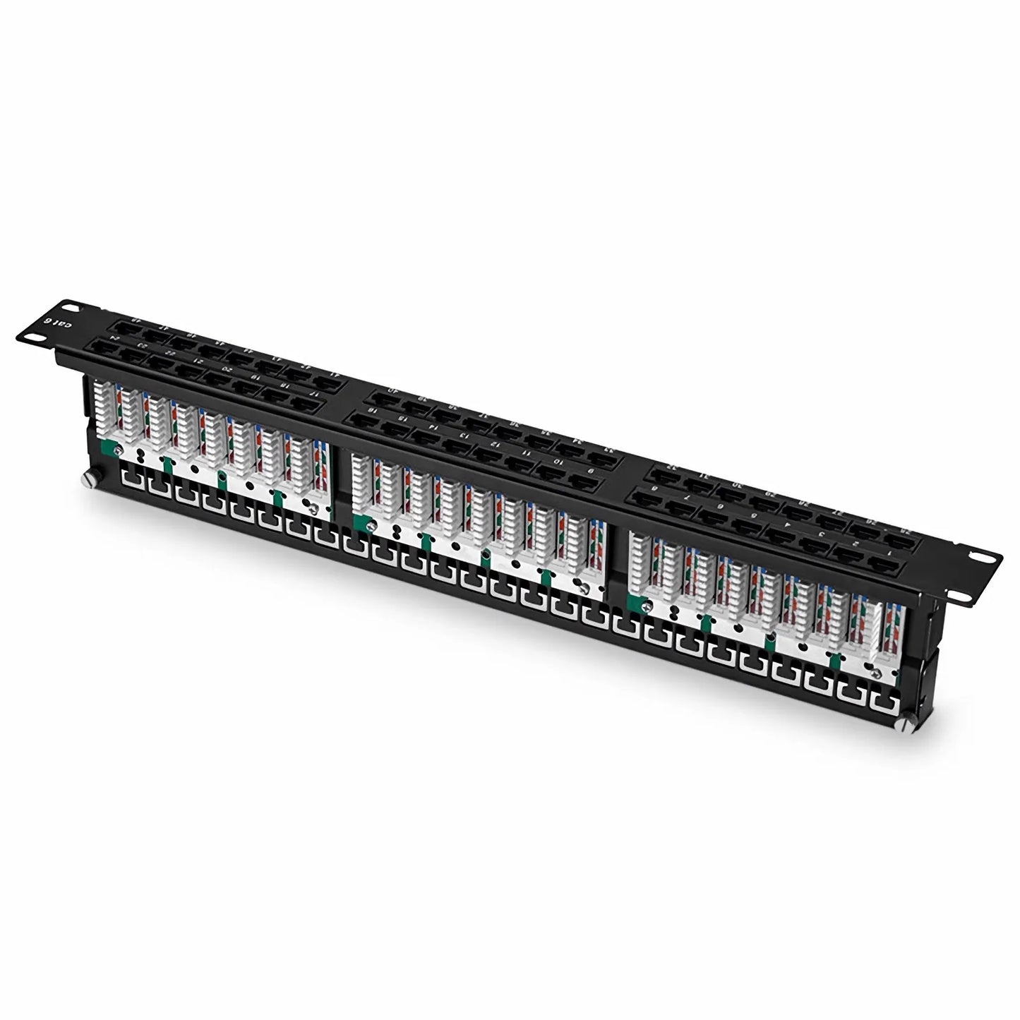 Cat6 110-Style Patch Panel, 48-Port, 1RU, Cable Management Bar Included