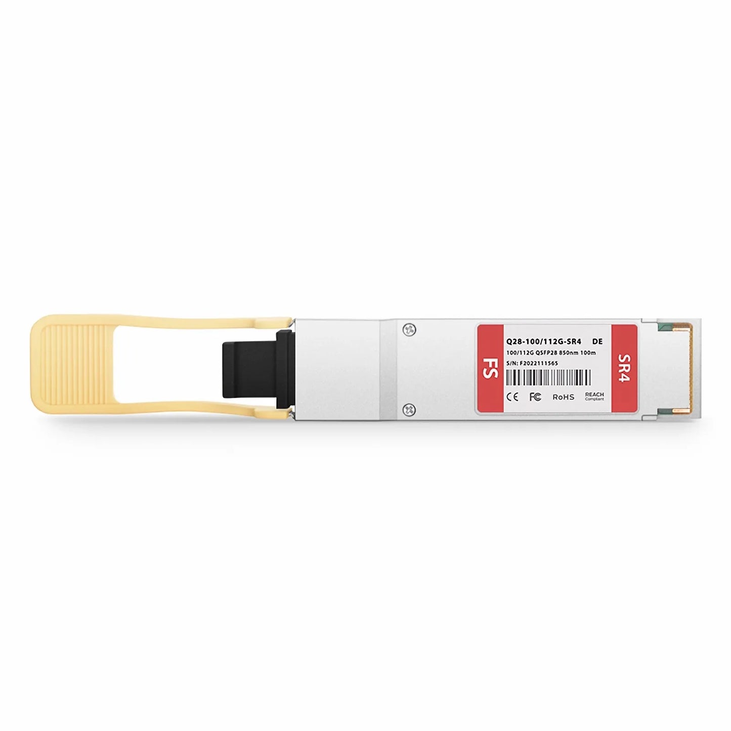 Dell Compatible 100GBASE-SR4 and 112GBASE-OTU4 QSFP28 Dual Rate 4 x 25G NRZ 850nm 100m DOM MPO-12/UPC MMF Optical Transceiver Module