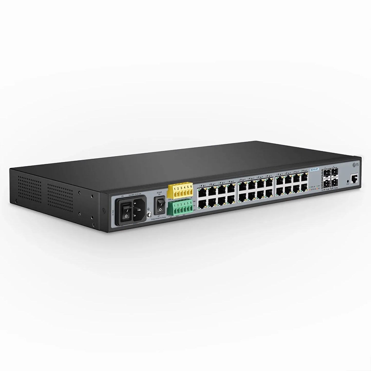 IES3110-24TF, 24-Port Gigabit Ethernet L2+ Managed Industrial Switch, 20 x 10/100/1000BASE-T, with 4 x 1Gb RJ45/SFP Combo, -40 to 75°C Operating Temperature