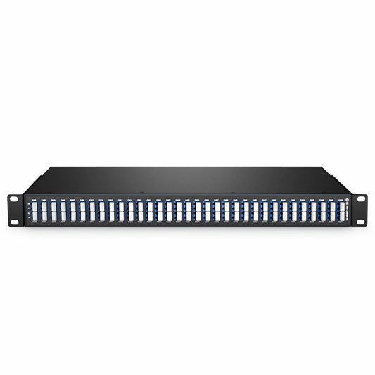 64 Channels DWDM Mux Demux, Super C-band 75GHz 191.3625-196.0875THz, with Monitor Port, 5.8dB Typical IL, LC/UPC, Dual Fiber, FMU 1U Rack Mount