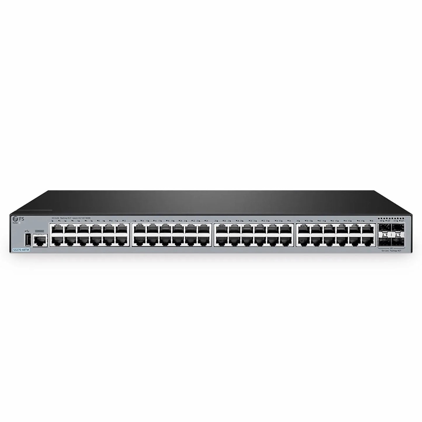 S3270-48TM, 48-Port Gigabit Ethernet L2+ Switch, 48 x Gigabit RJ45, with 4 x 1/2.5Gb SFP Uplinks, PicOS®, Broadcom Chip