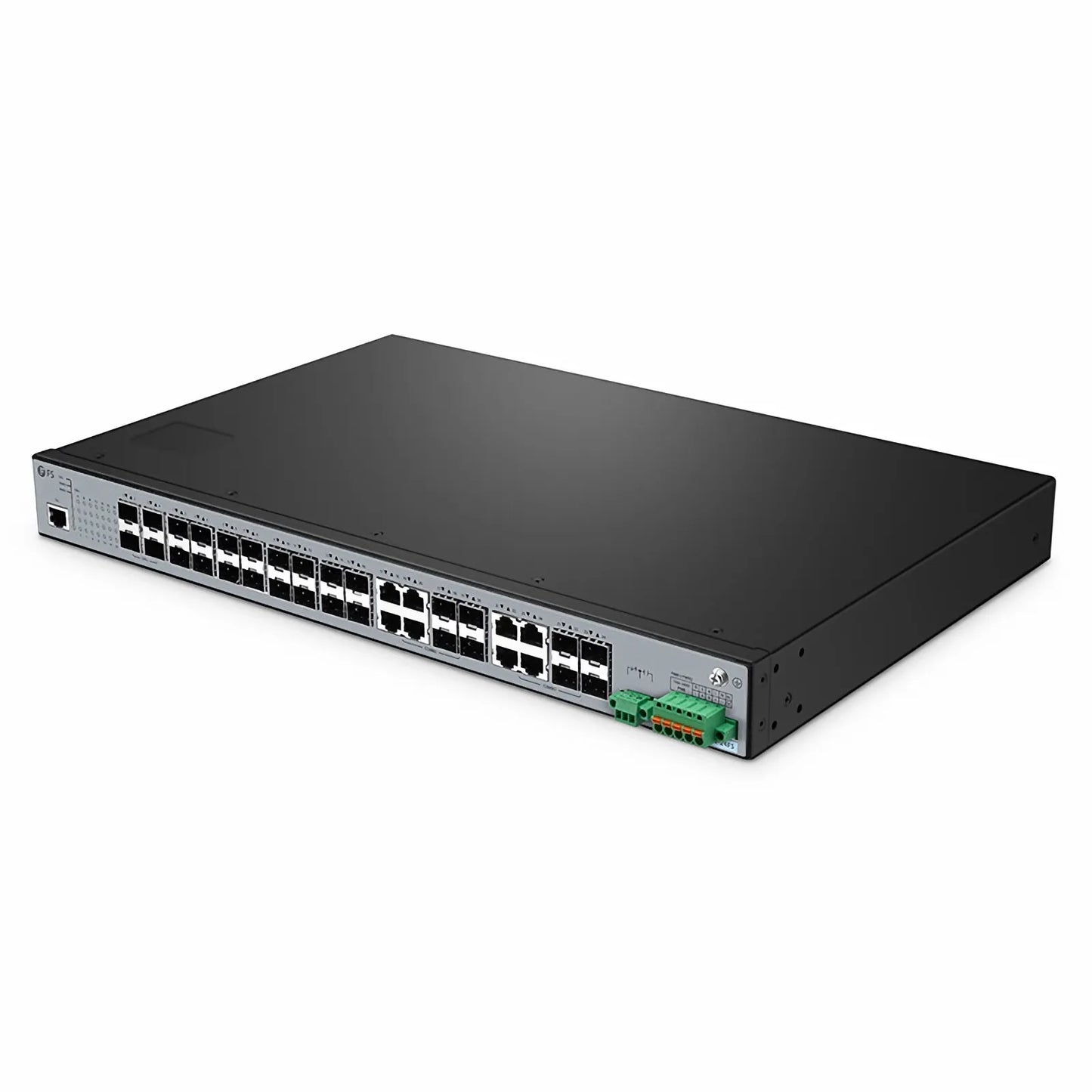 IES5100-24FS, 24-Port Gigabit Ethernet L2+ Managed Industrial Switch, 16 x 1Gb SFP, with 8 x 1Gb RJ45/SFP Combo and 4 x 10Gb SFP+, -40 to 85°C Operating Temperature