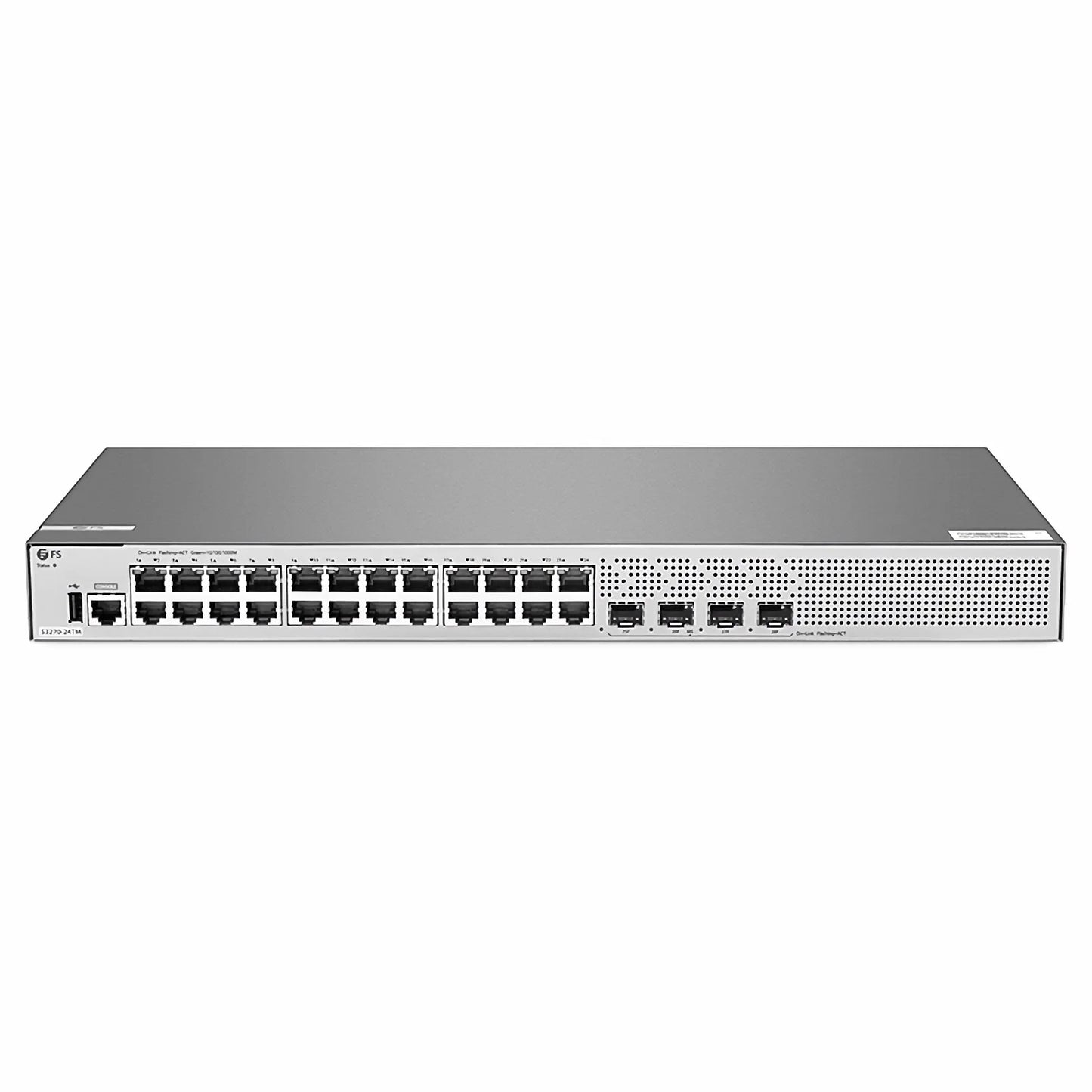 S3270-24TM, 24-Port Gigabit Ethernet L2+ Switch, 24 x Gigabit RJ45, with 4 x 1/2.5Gb SFP Uplinks, PicOS®, Broadcom Chip
