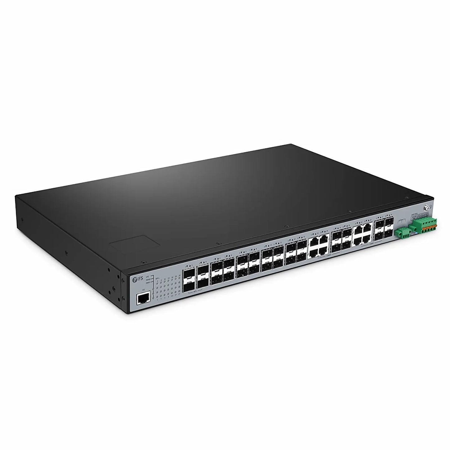 IES5100-24FS, 24-Port Gigabit Ethernet L2+ Managed Industrial Switch, 16 x 1Gb SFP, with 8 x 1Gb RJ45/SFP Combo and 4 x 10Gb SFP+, -40 to 85°C Operating Temperature