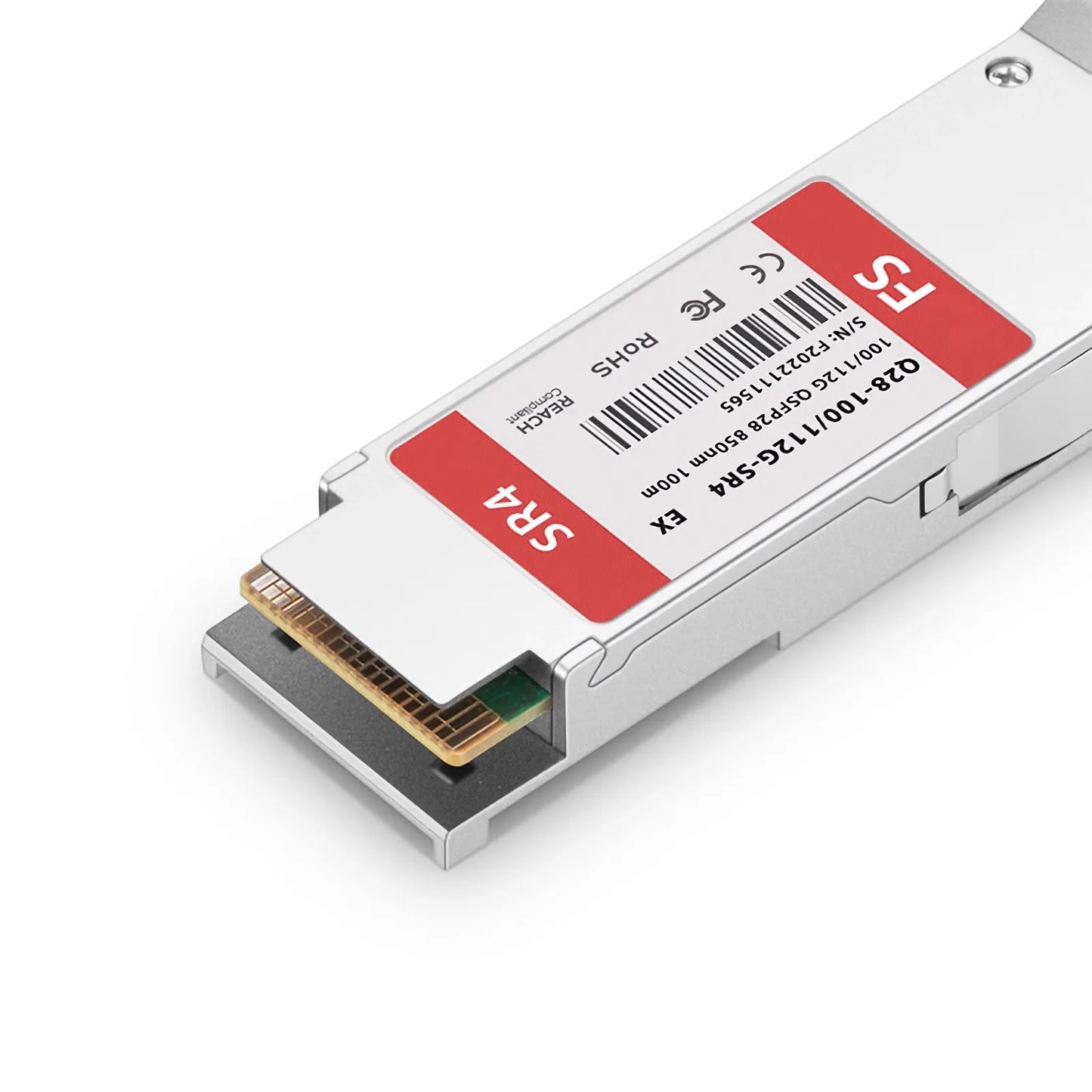 Extreme Compatible 100GBASE-SR4 and 112GBASE-OTU4 QSFP28 Dual Rate 4 x 25G NRZ 850nm 100m DOM MPO-12/UPC MMF Optical Transceiver Module