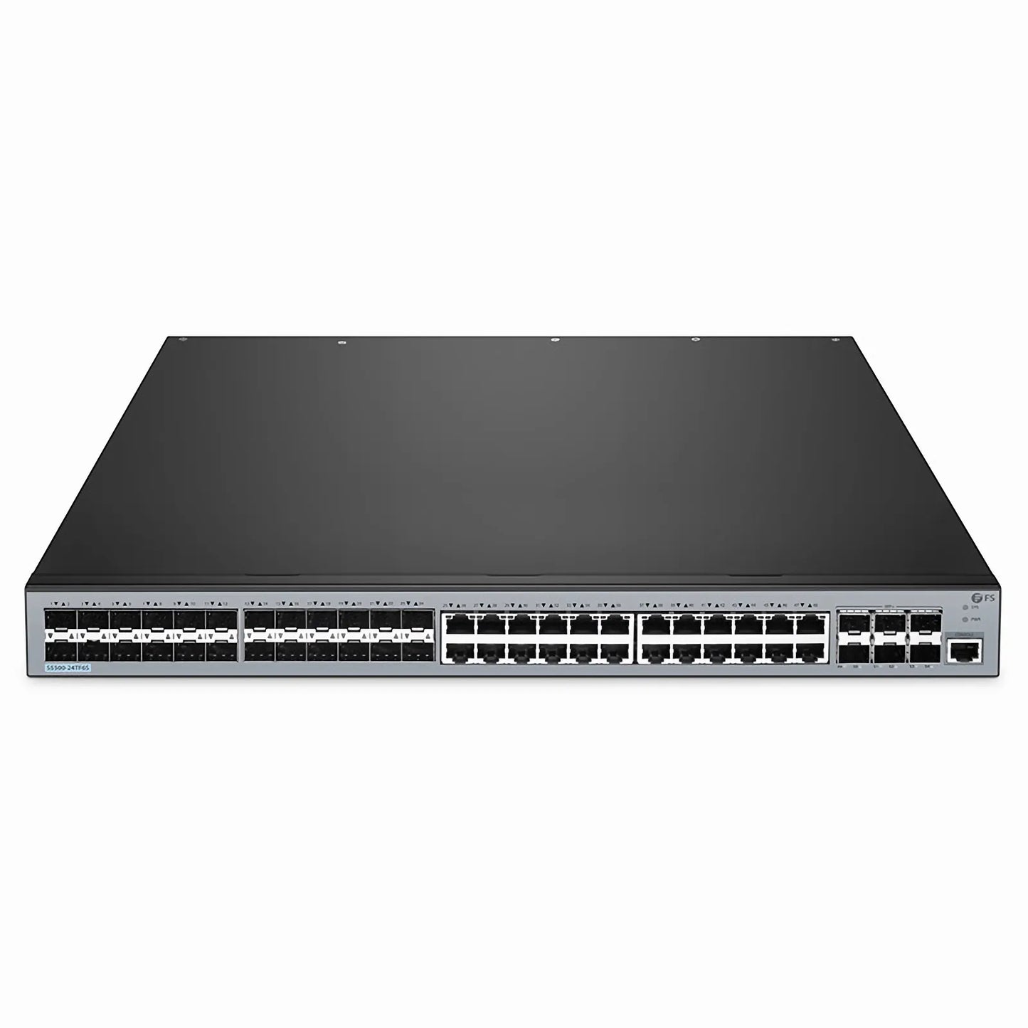 S5500-24TF6S, 48-Port Gigabit Ethernet L3 Switch, 24 x Gigabit RJ45, 24 x 1Gb SFP, with 6 x 10Gb SFP+ Uplinks, Support Stacking
