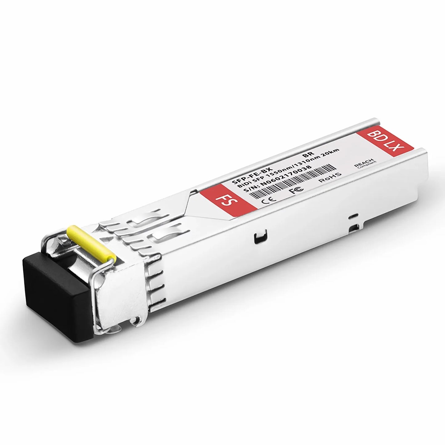 Brocade E1MG-100BXD-20 Compatible 100BASE-BX-D SFP BiDi 1550nm-TX/1310nm-RX 20km DOM Simplex LC SMF Optical Transceiver Module