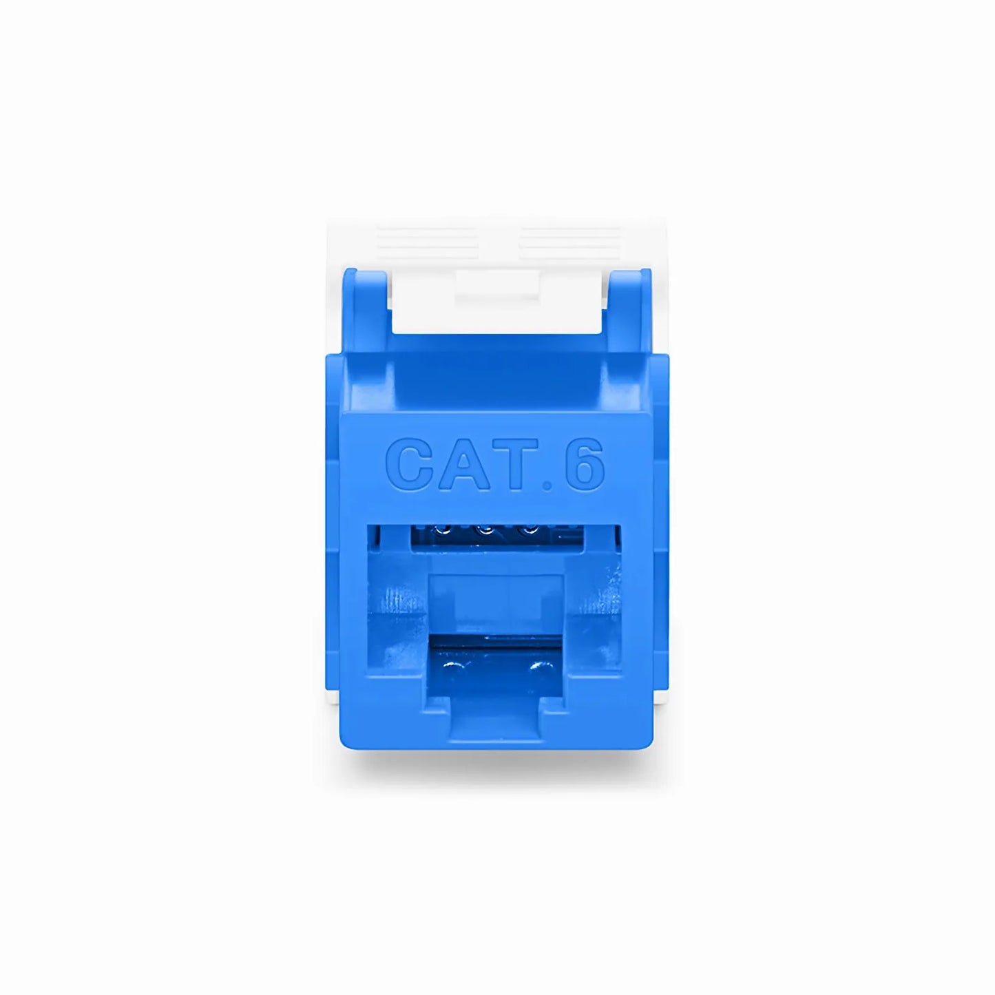 Cat6 RJ45 (8P8C) Unshielded Toolless Keystone Jack Module, Blue (10 pcs/Pack)