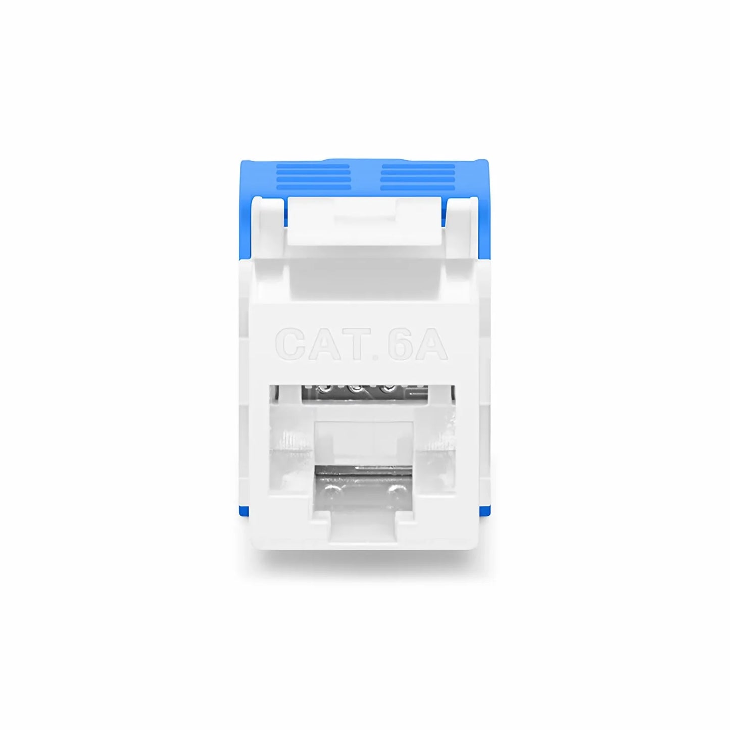 Cat6a RJ45 (8P8C) Unshielded Toolless Keystone Jack Module, White (10 pcs/Pack)