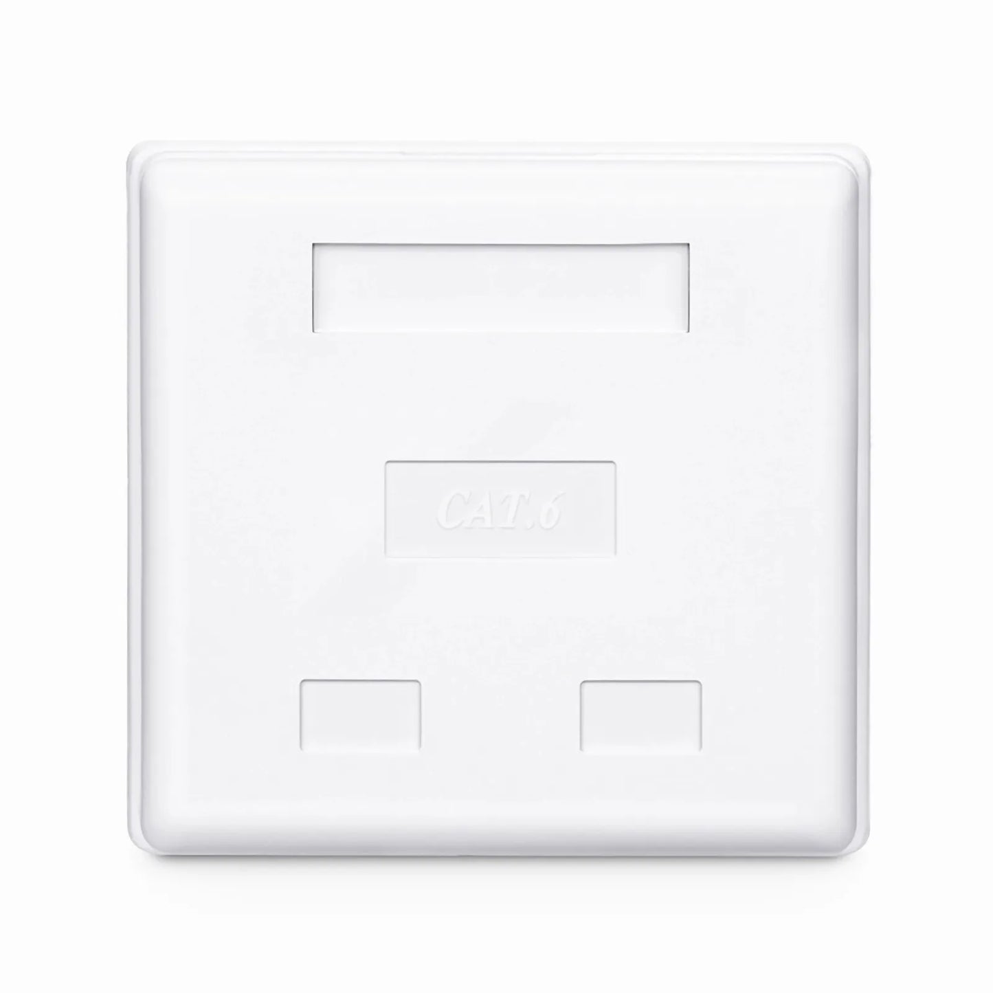 Cat6 RJ45 Shielded Surface Mount Box, 2 Ports, White
