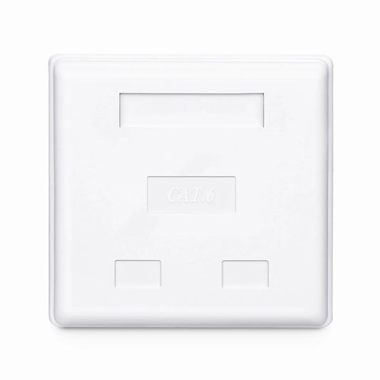 Cat6 RJ45 Shielded Surface Mount Box, 2 Ports, White