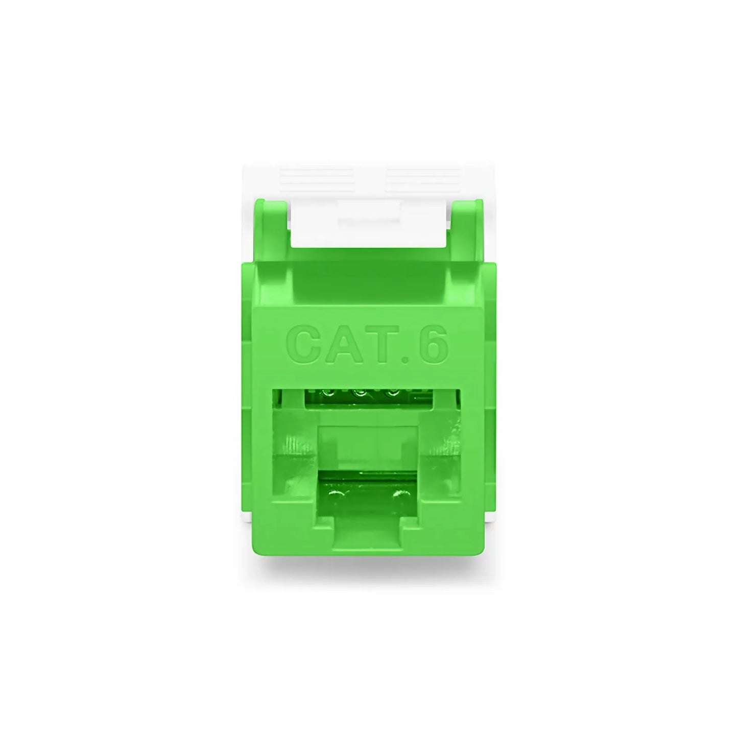 Cat6 RJ45 (8P8C) Unshielded Toolless Keystone Jack Module, Green (10 pcs/Pack)