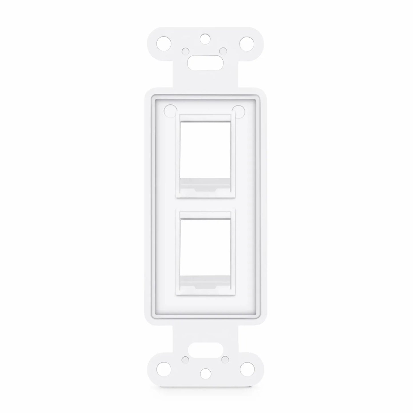 Faceplate Frame Keystone Insert, 2 Ports, White, 4.09'' x 1.40''