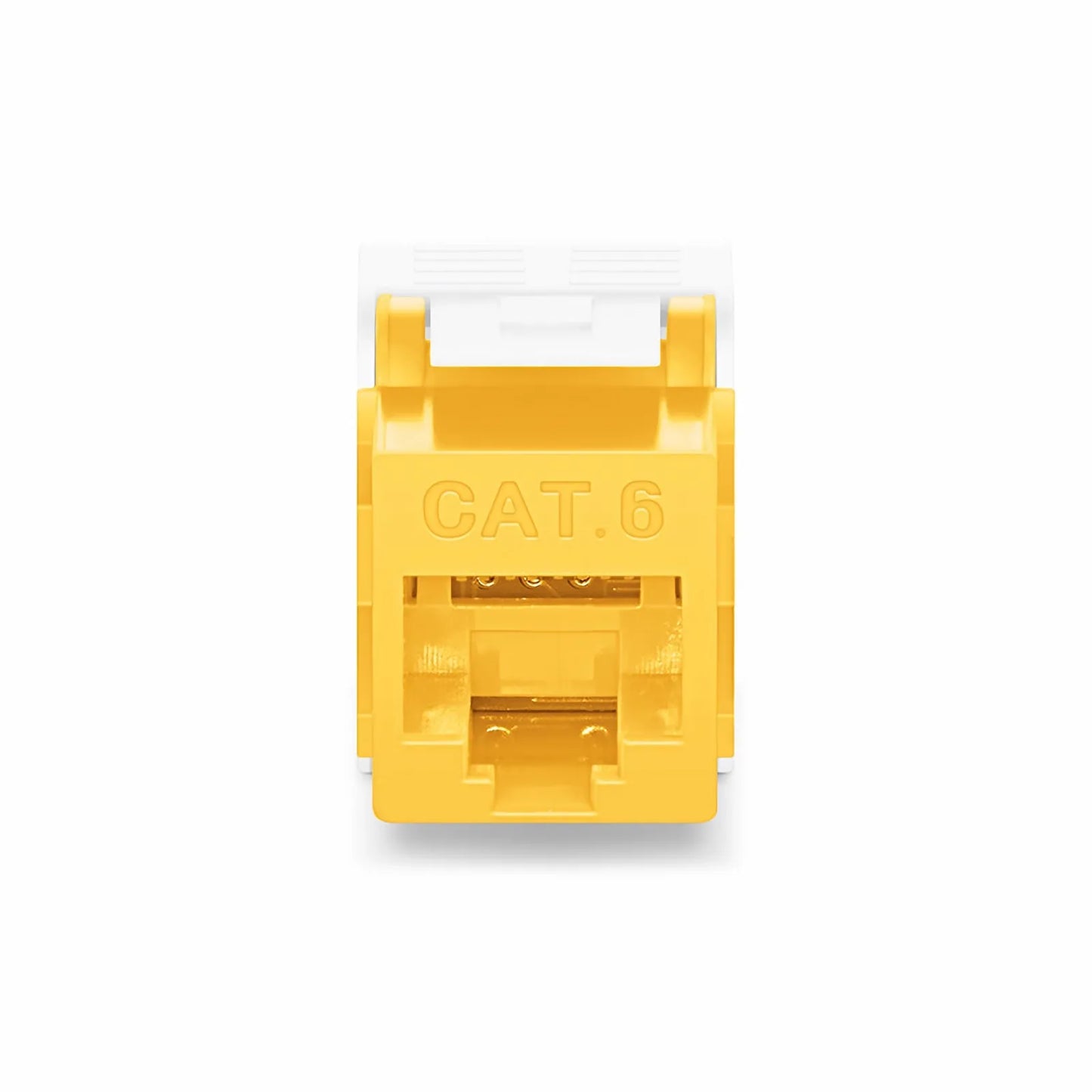Cat6 RJ45 (8P8C) Unshielded Toolless Keystone Jack Module, Yellow (10 pcs/Pack)
