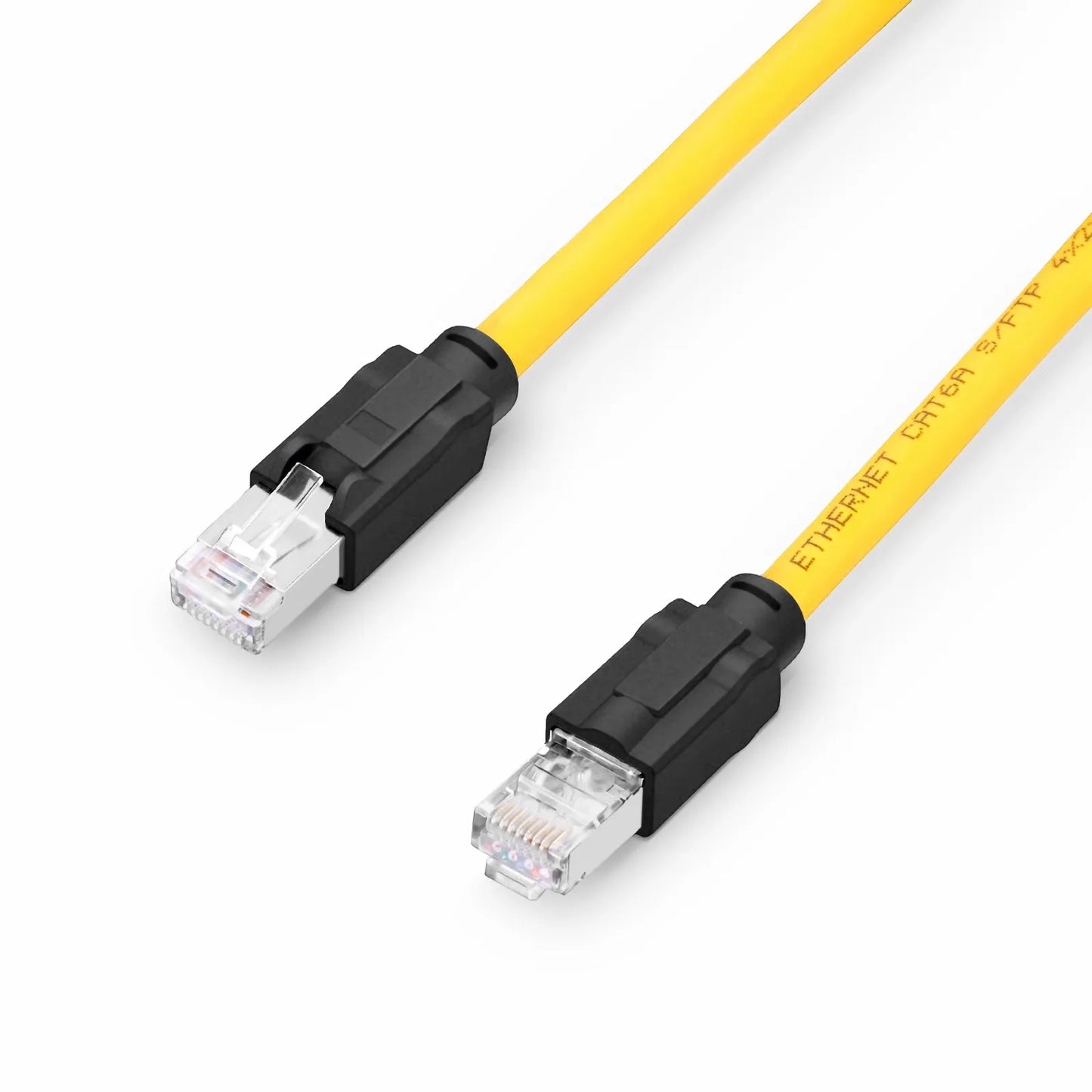 33ft (10m) Industrial Cat6a Shielded (S/FTP) PUR Ethernet Network Patch Cable, Yellow