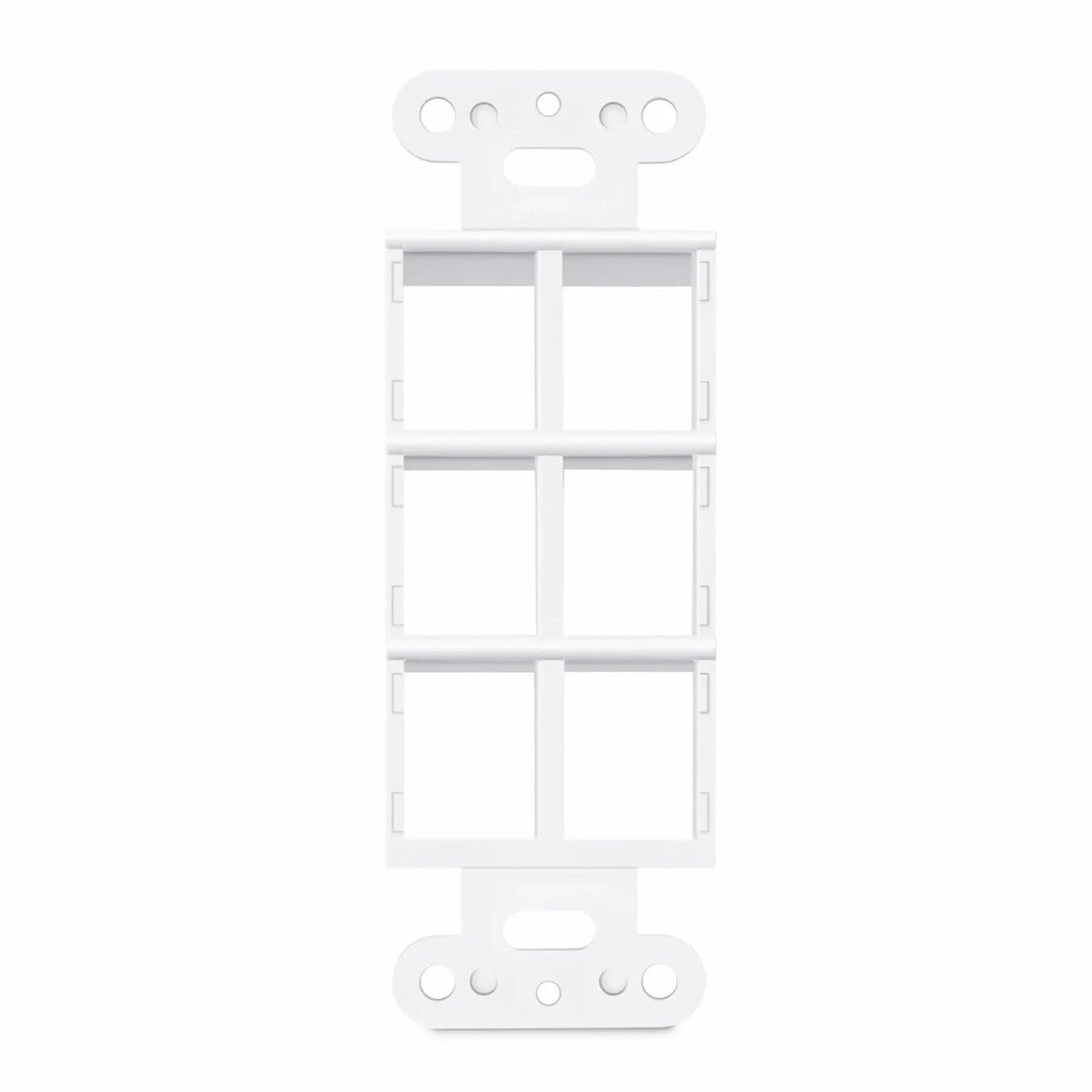 Faceplate Frame Keystone Insert, 6 Ports, White, 4.09'' x 1.40''