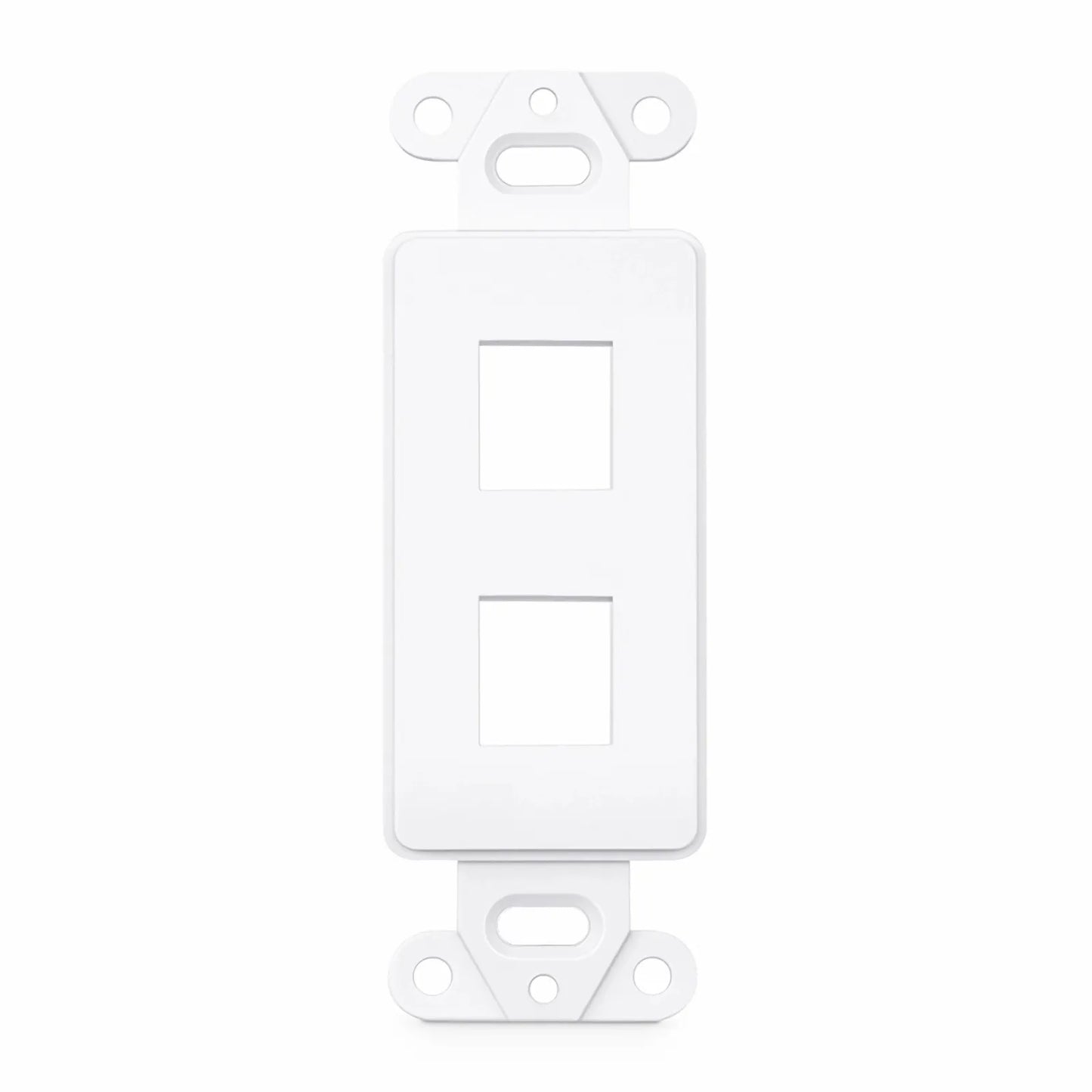Faceplate Frame Keystone Insert, 2 Ports, White, 4.09'' x 1.40''