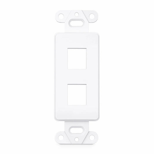 Faceplate Frame Keystone Insert, 2 Ports, White, 4.09'' x 1.40''