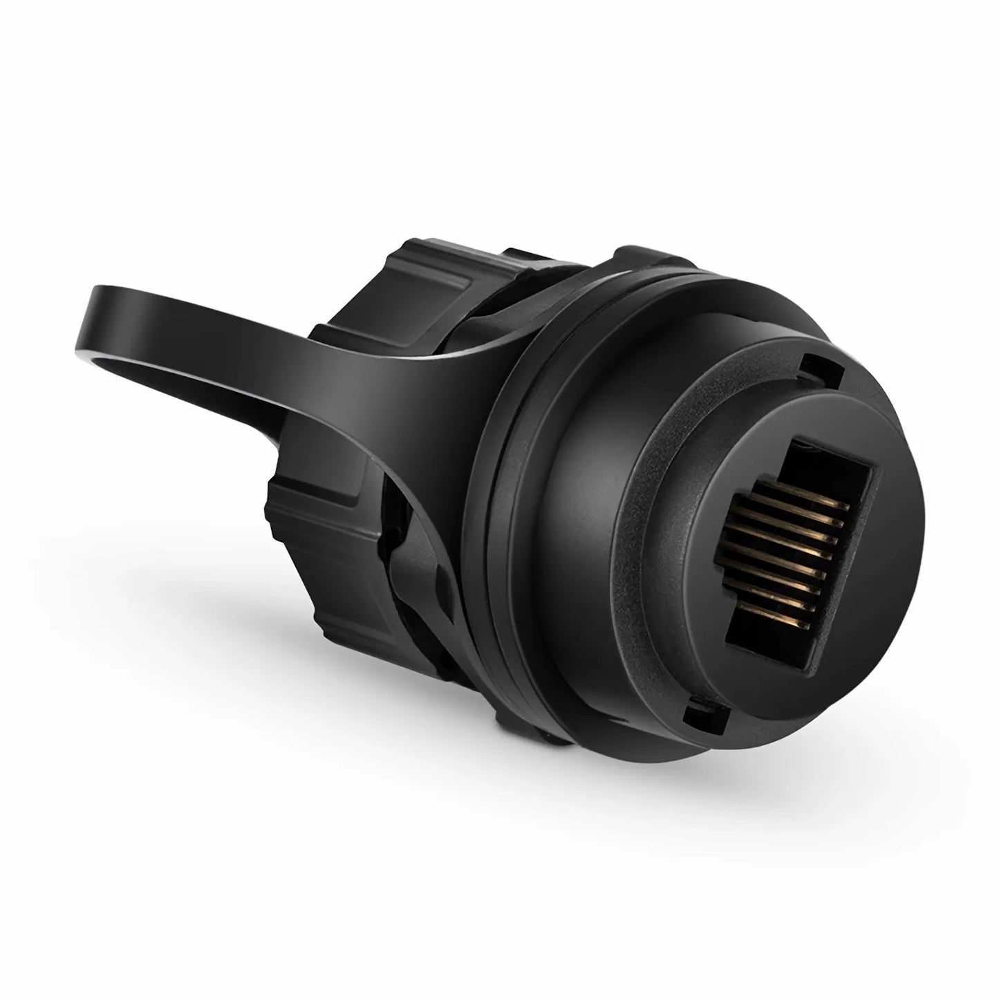 IP65 Cat5e/Cat6/Cat6a RJ45 Bulkhead Coupler with Dust Cap, Shielded, Industrial