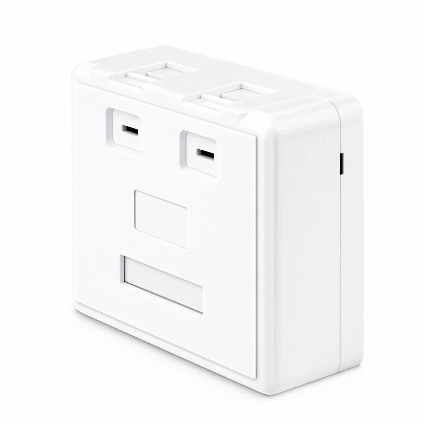 Surface Mount Box, 2 Ports, Unloaded, White