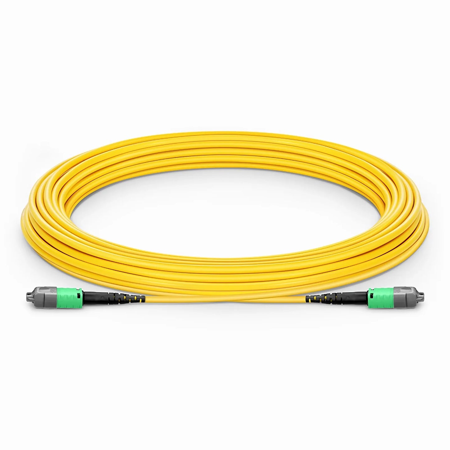 10m (33ft) MTP® PRO Jumper, MTP® PRO-12 APC (Male) to MTP® PRO-12 APC (Male), 12 Fibers, Single Mode (OS2), Plenum (OFNP), 0.35dB Max, Type B, Yellow