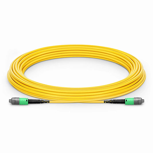 10m (33ft) MTP® PRO Jumper, MTP® PRO-12 APC (Male) to MTP® PRO-12 APC (Male), 12 Fibers, Single Mode (OS2), Plenum (OFNP), 0.35dB Max, Type B, Yellow