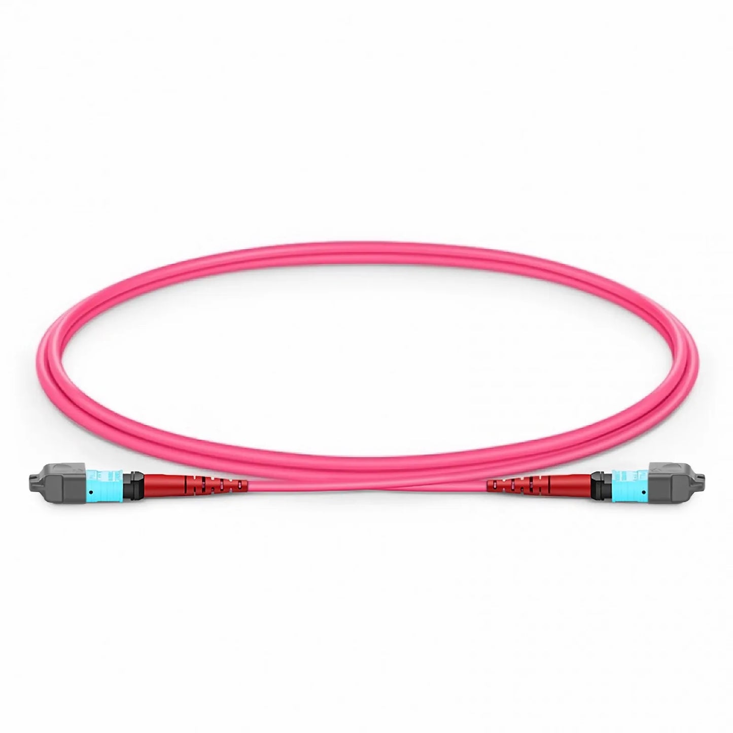 1m (3ft) MTP® Jumper, MTP®-24 UPC (Female) to MTP®-24 UPC (Female), 24 Fibers, Multimode (OM4), Plenum (OFNP), 0.35dB Max, Type A, Magenta