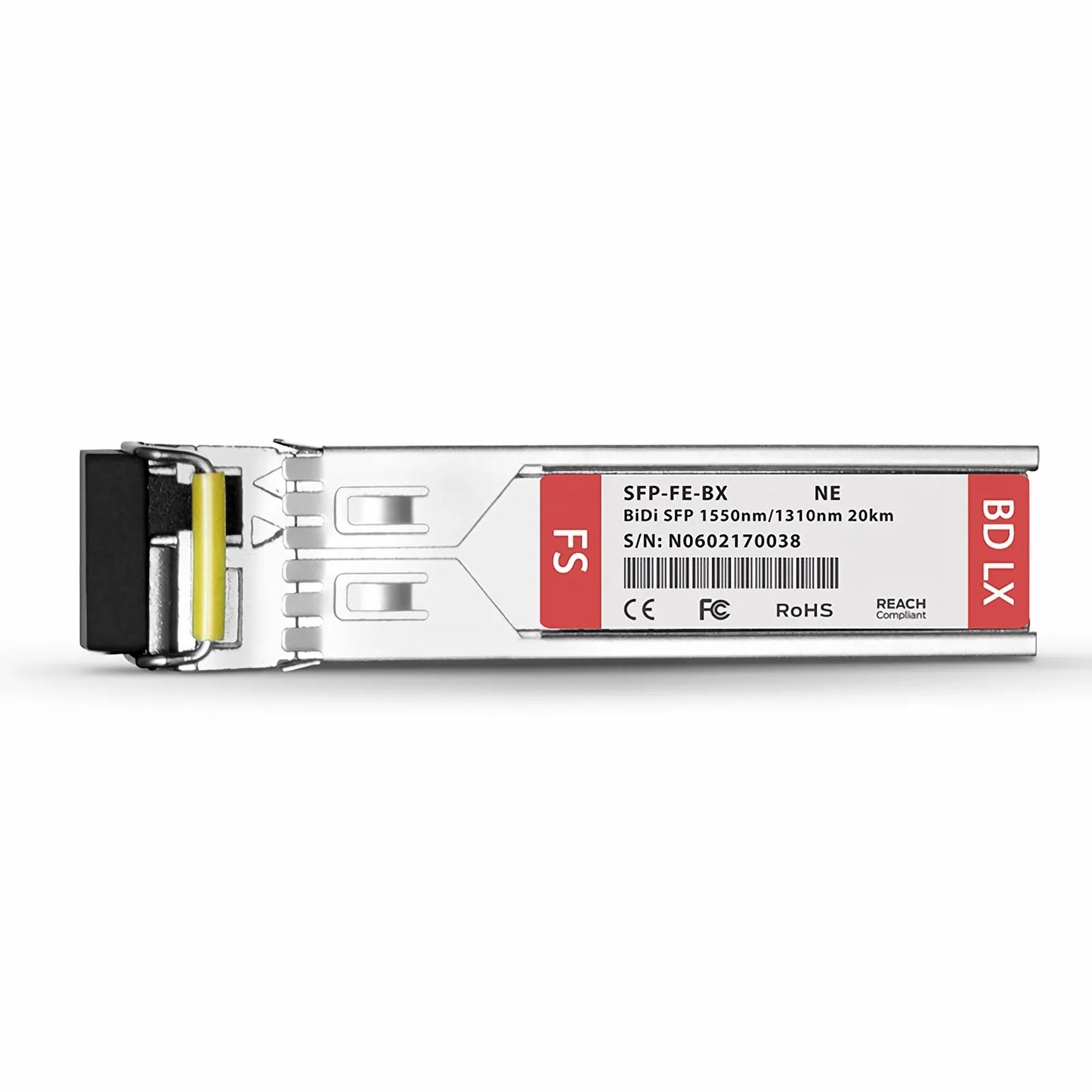 NETGEAR Compatible 100BASE-BX-D SFP BiDi 1550nm-TX/1310nm-RX 20km DOM Simplex LC SMF Optical Transceiver Module
