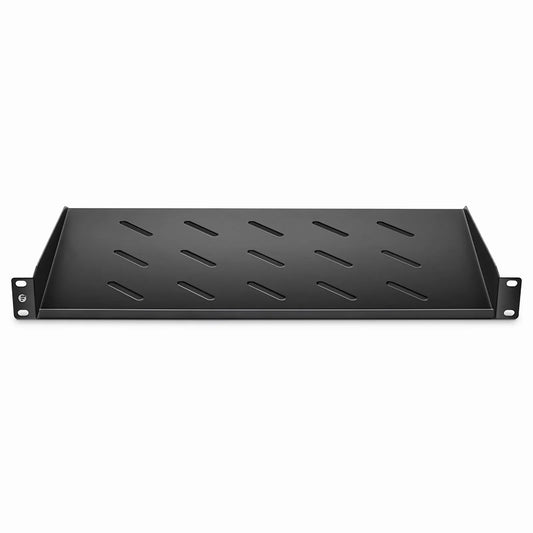 1U 19'' Vented Cantilever Fixed Shelf, SGCC, 9"(250mm) Deep, 22lbs(10kg) Capacity
