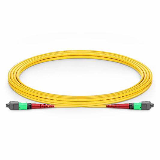 3m (10ft) MTP® Jumper, MTP®-24 APC (Female) to MTP®-24 APC (Female), 24 Fibers, Single Mode (OS2), Plenum (OFNP), 0.35dB Max, Type A, Yellow