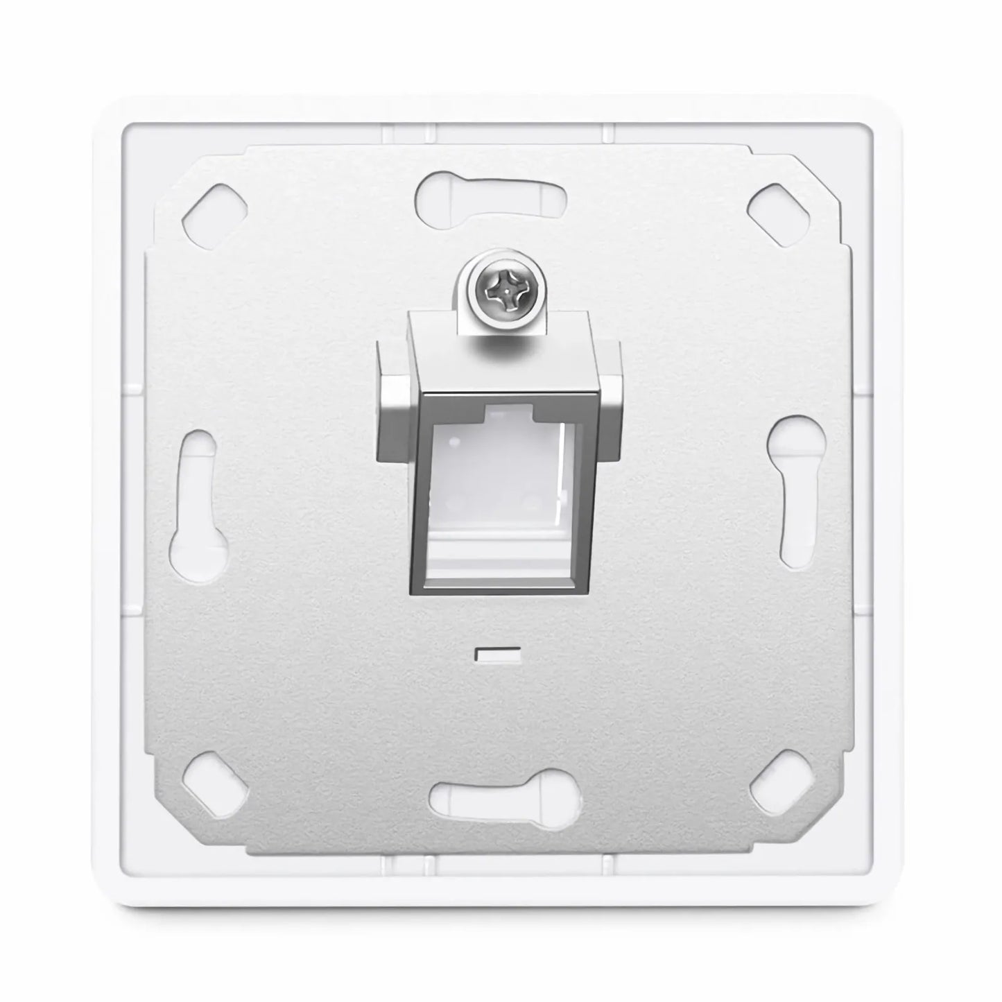 German-Style Single Gang Keystone Faceplate, Label Pockets, 1 Port, White, 3.15'' x 3.15''