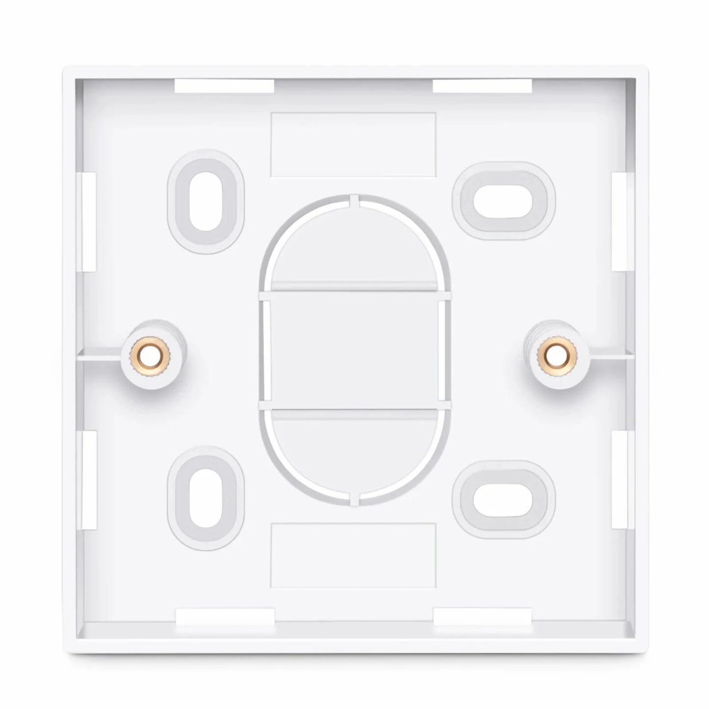 British-Style Single Gang Back Box, White, 3.39''x3.39''