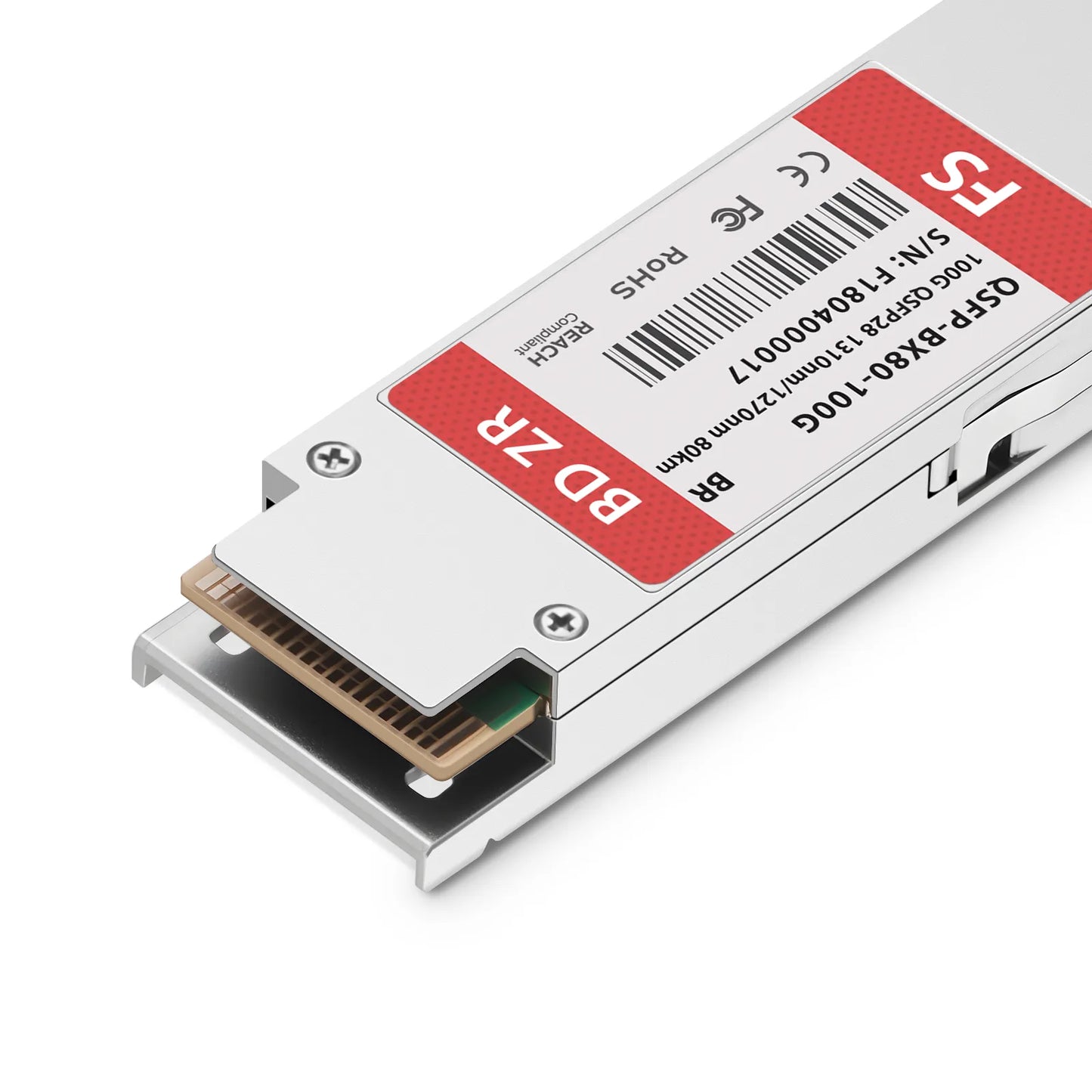 Brocade Compatible 100GBASE-BX80-D QSFP28 BiDi 4 x 25G NRZ 1310nm-TX/1270nm-RX 80km DOM Simplex LC/UPC SMF Optical Transceiver Module