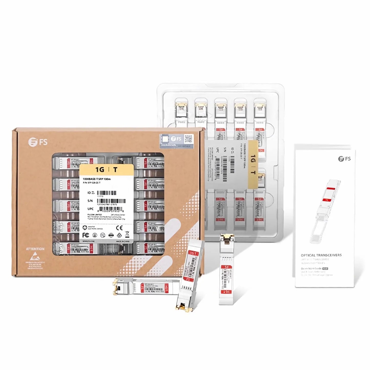 10/100/1000BASE-T SFP SGMII Copper 100m RJ-45 Transceiver Module for FS Switches