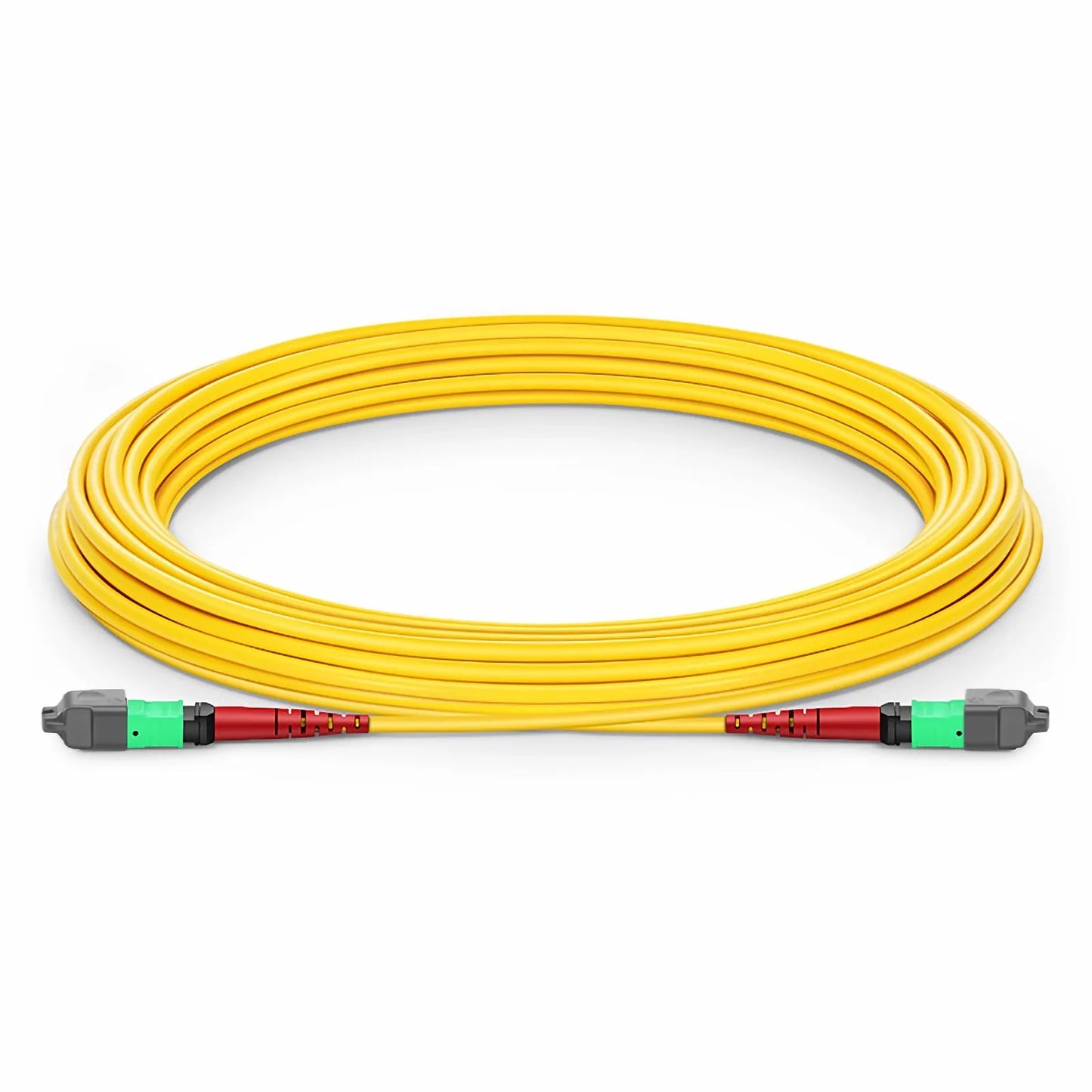 10m (33ft) MTP® Jumper, MTP®-24 APC (Female) to MTP®-24 APC (Female), 24 Fibers, Single Mode (OS2), Plenum (OFNP), 0.35dB Max, Type A, Yellow