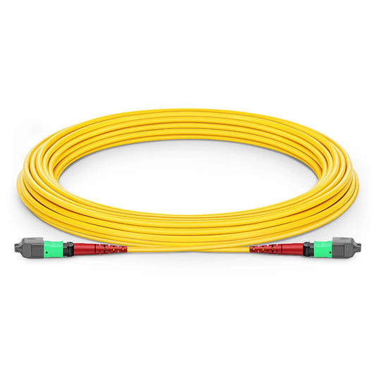 10m (33ft) MTP® Jumper, MTP®-24 APC (Female) to MTP®-24 APC (Female), 24 Fibers, Single Mode (OS2), Plenum (OFNP), 0.35dB Max, Type A, Yellow