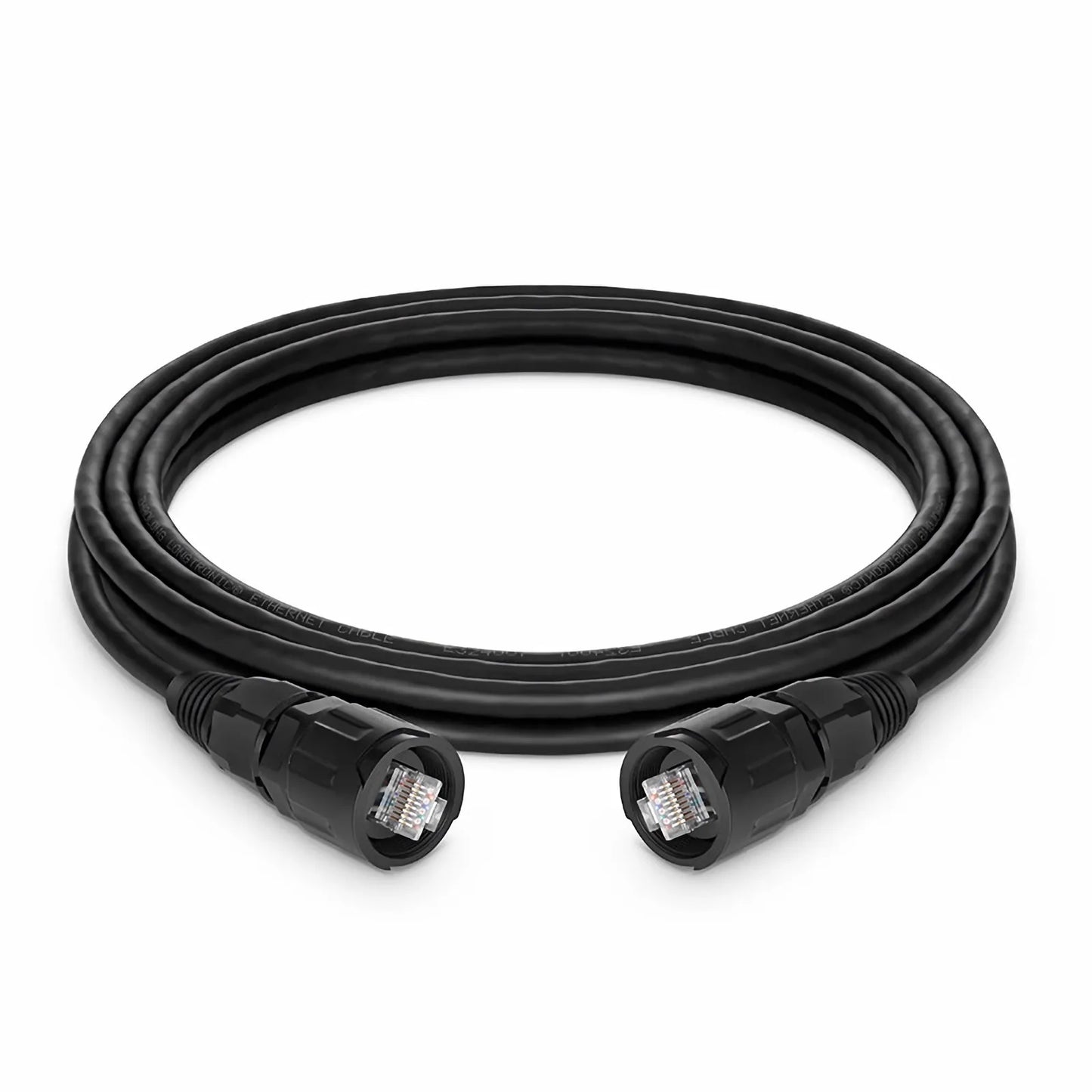 10ft (3m) Industrial Cat6 Non-booted Shielded (SFTP) PVC IP65 Ethernet Network Patch Cable, Black