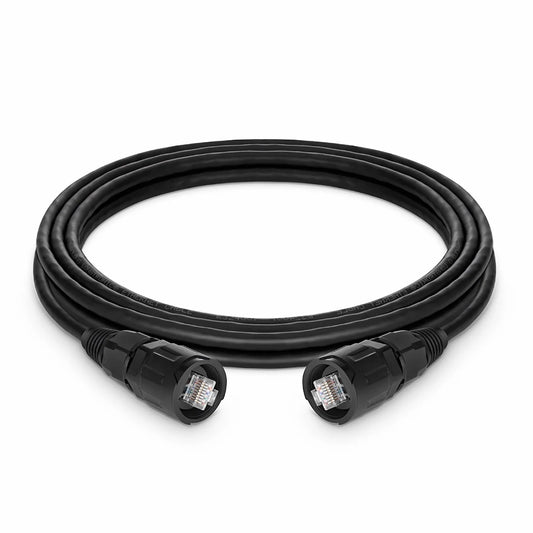 10ft (3m) Industrial Cat6 Non-booted Shielded (SFTP) PVC IP65 Ethernet Network Patch Cable, Black