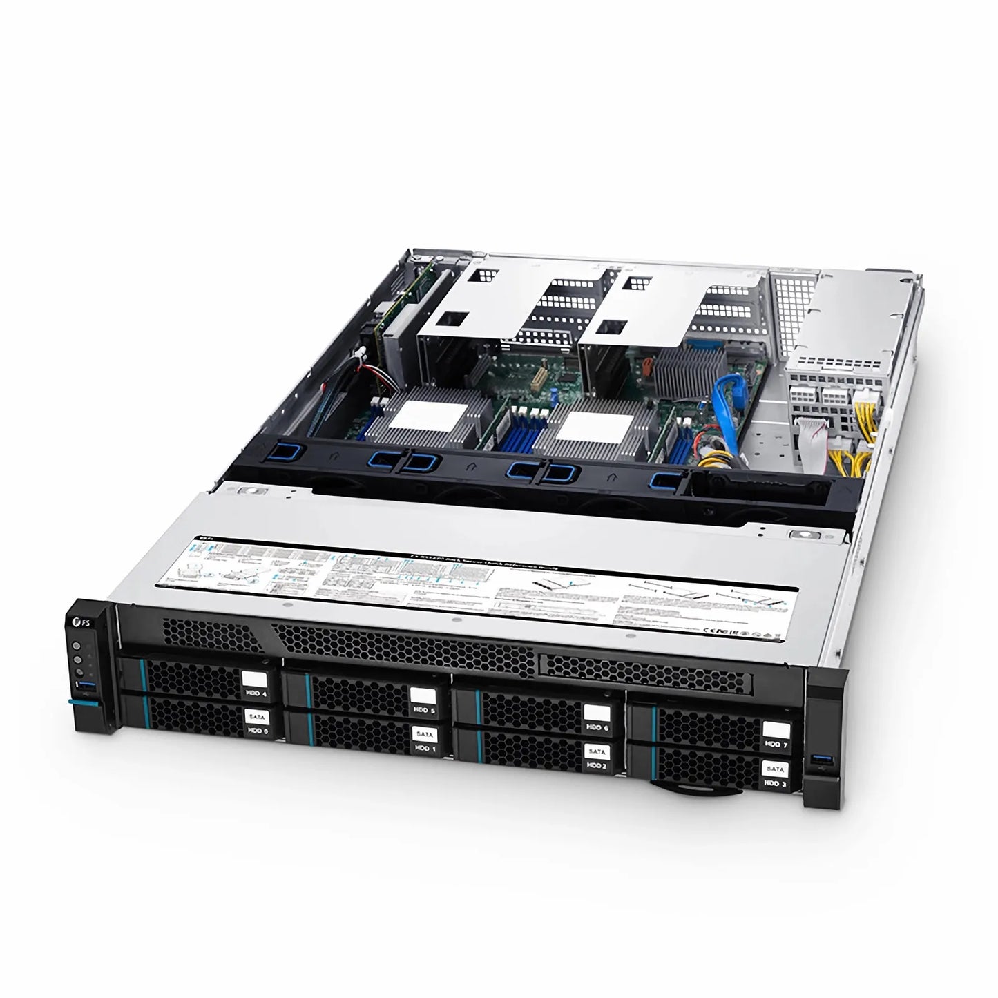 RS5220, 2U Rack Server, 2 x Intel® Xeon® Scalable Processors, 2 X 32GB of Memory, 3 x 3.5'' Hot-swap SATA Drive Bays, 2 x RJ45 1GbE Ports, 800W Redundant