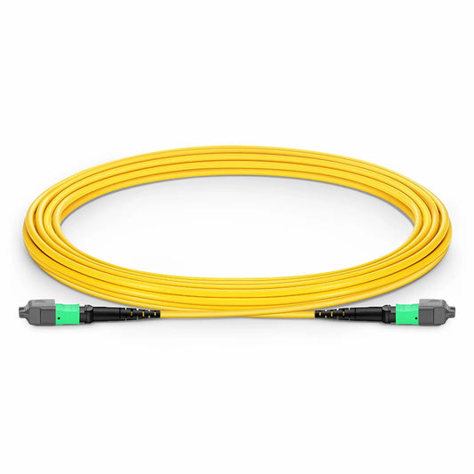 5m (16ft) MTP® Jumper, MTP®-16 APC (Female) to MTP®-16 APC (Female), 16 Fibers, Multimode (OM4), Plenum (OFNP), 0.35dB Max, Crossover, Magenta