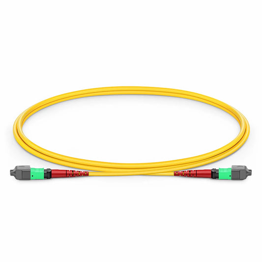 1m (3ft) MTP® Jumper, MTP®-24 APC (Female) to MTP®-24 APC (Female), 24 Fibers, Single Mode (OS2), Plenum (OFNP), 0.35dB Max, Type A, Yellow