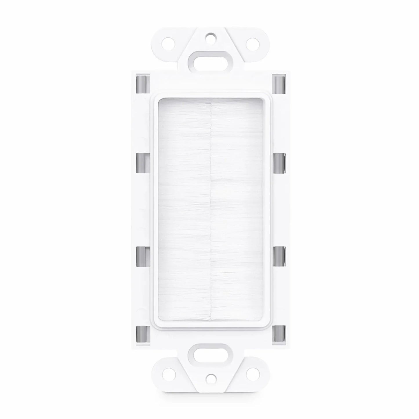 Faceplate Frame Keystone Insert, Brush, White, 4.09'' x 1.79''