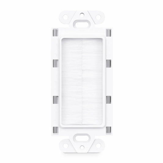 Faceplate Frame Keystone Insert, Brush, White, 4.09'' x 1.79''