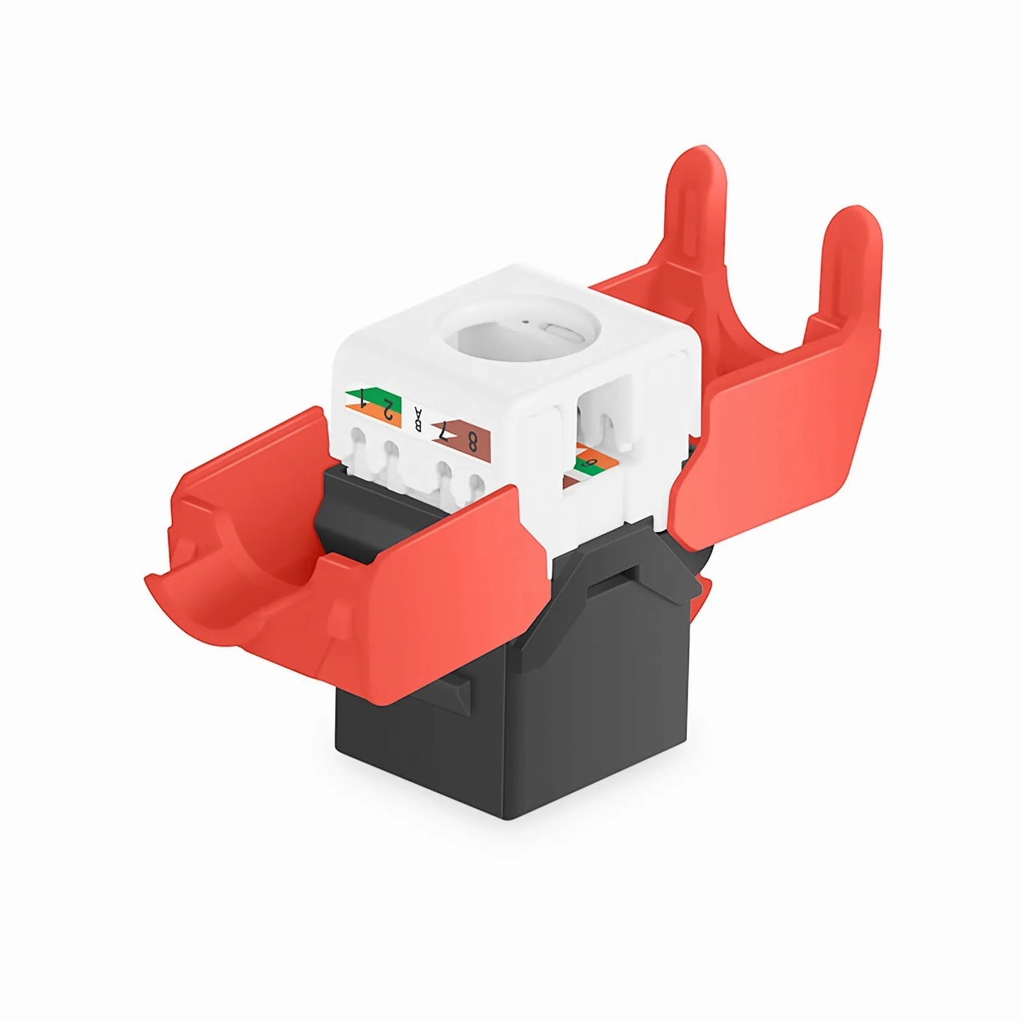 Cat5e RJ45 (8P8C) Unshielded Toolless Keystone Jack Module, Black (10 pcs/Pack)